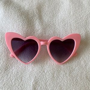 Pink heart shaped sunglasses